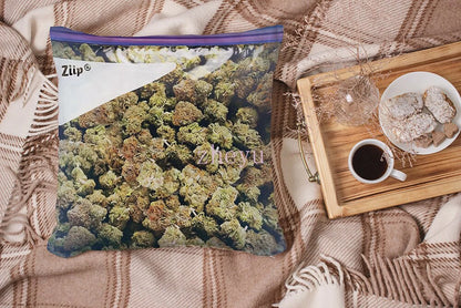 ZENGIA Weed Zip Lock Extra Large Dank Throw Pillow Case, 16X16In, 18X18In, Decorative Pillow Cover Cushion Cover