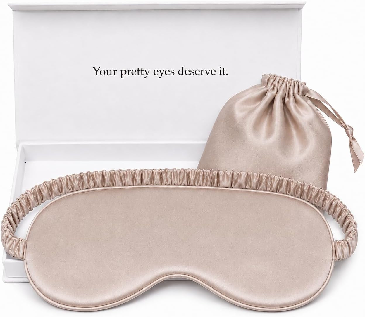 Silk Sleep Mask Light Blocking Luxury 100% Mulberry 19Mm Silk Eye Mask Eye Cover Blindfold Ultra Soft Light & Comfy anti Aging Skin Care with Travel Bag Gift Package